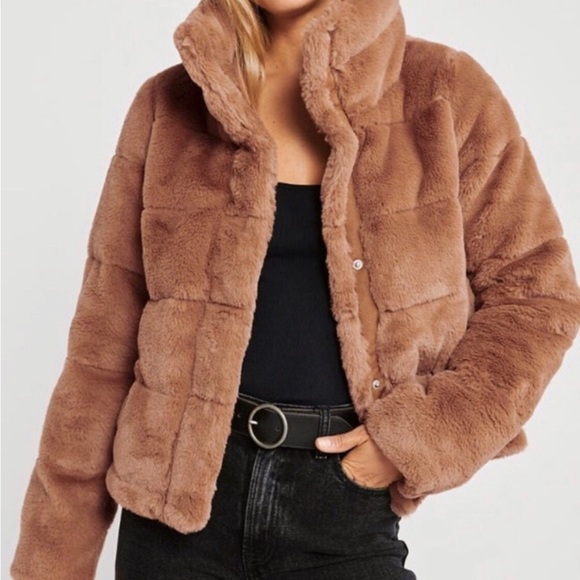 Mini super soft puffer/fur jacket - Picture 3 of 4